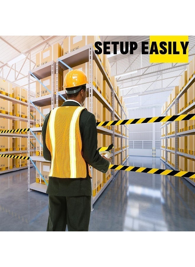 شريط أمان أسود وأصفر للتحذير لوضع علامات على الأرضية، شريط تحذير قوي لاصق ومقاوم للماء لمصانع الجراجات والمستودعات والأرضيات الخارجية (5 سم × 33 م/2 بوصة × 110 قدم) - Image 5